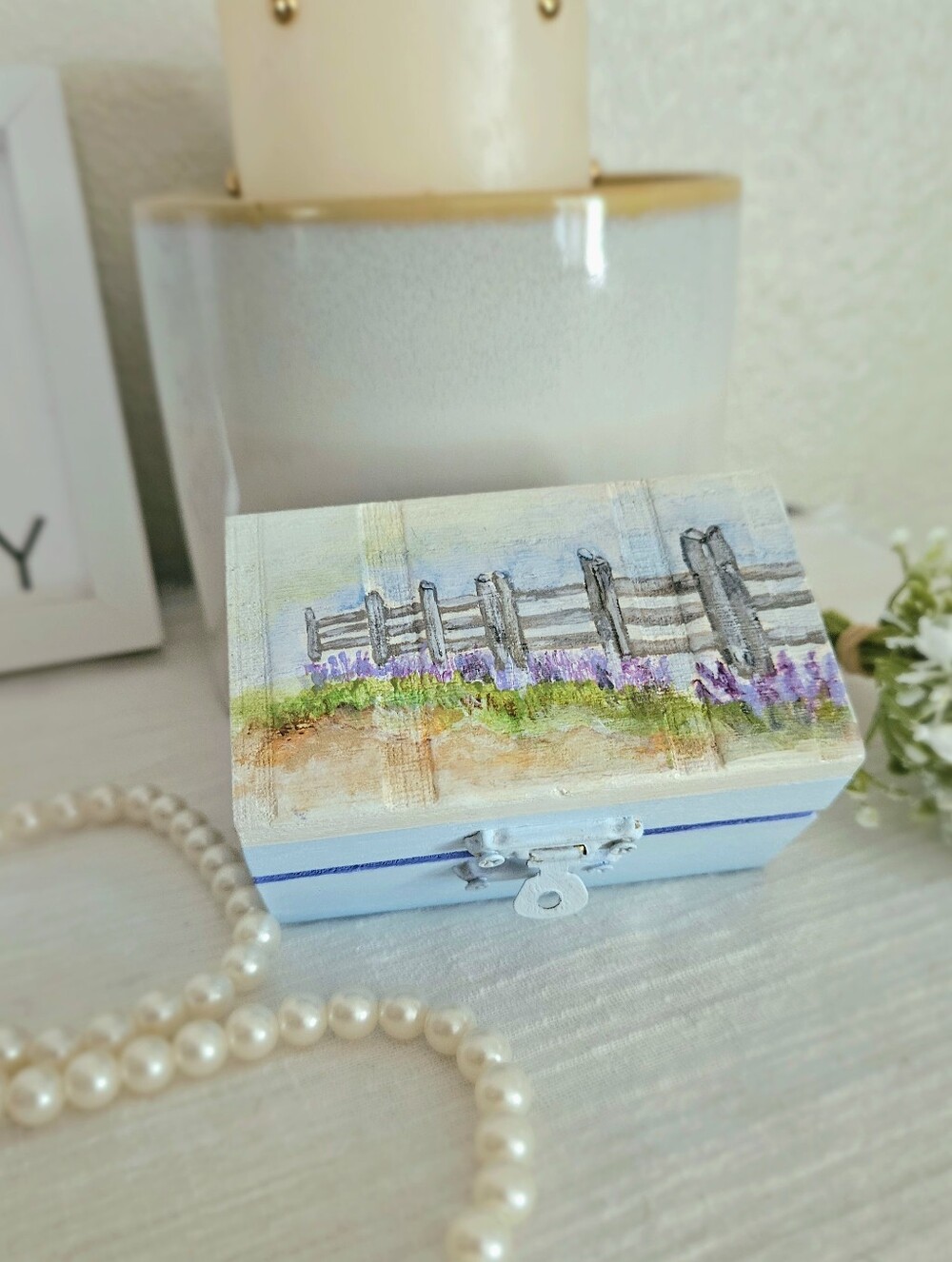 Hand Painted Wooden Trinket Box